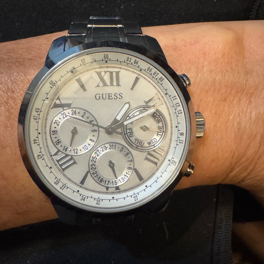 Guess Black and Silver Multifunction Watch
